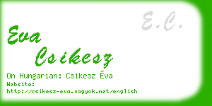 eva csikesz business card
